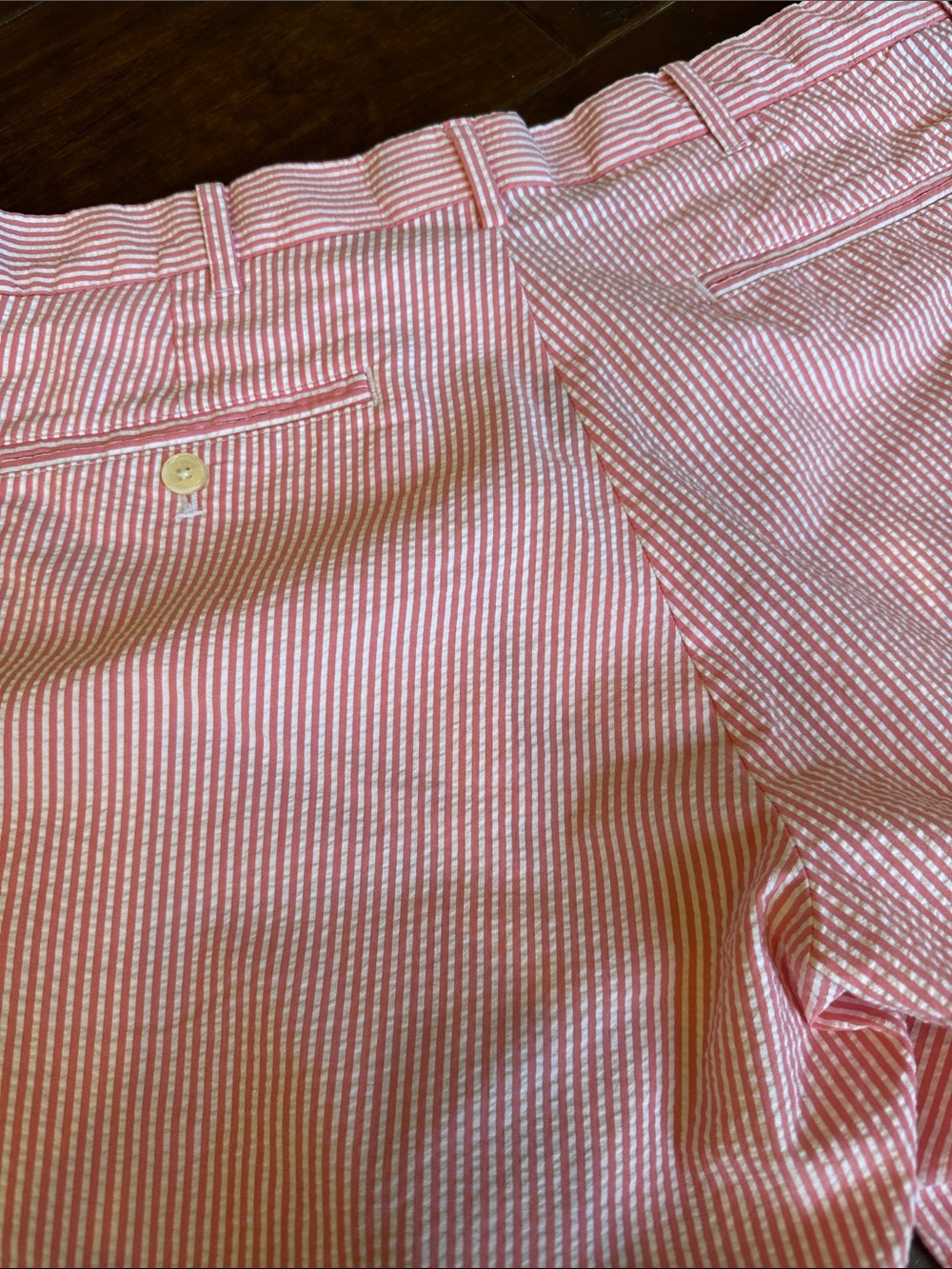 Men's Pink Seersucker Stripe Shorts - Picture 10 of 12